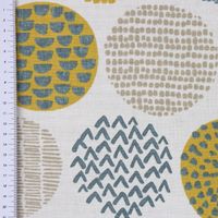 Dekostoff Casa Saffron creme Kreise in grau braun 1.4m