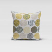 Dekostoff Casa Saffron creme Kreise in grau braun 1.4m