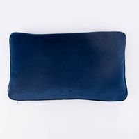 SCHÖNER LEBEN. Wendekissen mit Keder Wellen Kreise blau 30x50cm