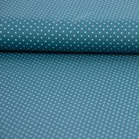 Baumwollstoff Punkte mini Ø 1mm petrol weiß 1.40m Breite