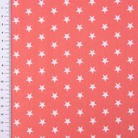 Baumwollstoff Sterne ca. 1x1cm koralle weiß 1.40m Breite