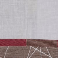 Gardinenstoff Dekostoff Leinenoptik weiß halbtransparent Jacquard Querstreifen braun beere silberlurex 150cm breit