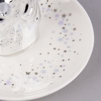 Schmuckteller Einhorn Porzellan weiß silberfarben 10x11cm