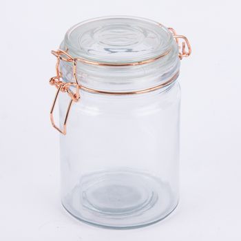 Vorratsglas mit Bügelverschluss Glas kupferfarben 10x15cm