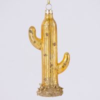 Schmuckanhänger Kaktus goldfarbig 12x3.5cm
