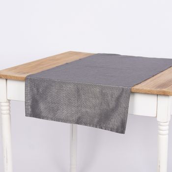 Tischläufer Glamour dunklgrau silberfarbig Lurex 45x150cm