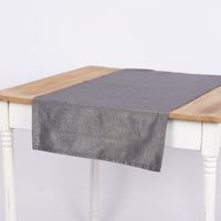 Tischläufer Glamour dunklgrau silberfarbig Lurex 45x150cm