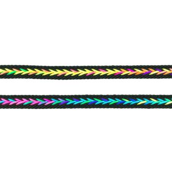 Polyester Band Fischgräten geflochten schwarz neon Farben Breite: 2cm
