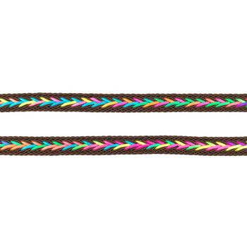 Polyester Band Fischgräten geflochten braun neon Farben Breite: 2cm