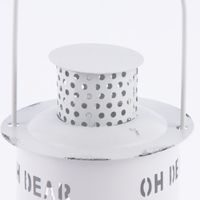 Laterne Oh Dear Hirsch Metall weiß grau 8.5x10cm