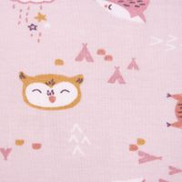 Baumwolljersey Jersey NITOYIS Bär Fuchs Eule rosa weiß ocker 1.5m