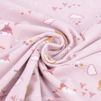 Baumwolljersey Jersey NITOYIS Bär Fuchs Eule rosa weiß ocker 1.5m