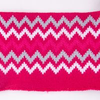 Cuff Bündchen Fertigbündchen Chevron Zacken pink weiß grau 7x110cm