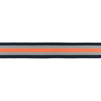 Hosenband Polyester leicht elastisch Streifen schwarz grau neon pink Breite: 3cm
