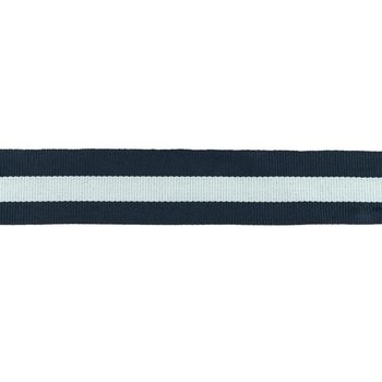 Ripsband Streifen dunkelblau weiß Breite: 3cm