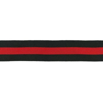 Ripsband Streifen schwarz rot Breite: 3cm