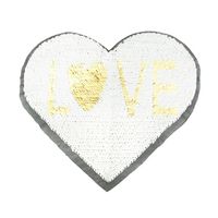 55161-Applikationen-Aufnaeher-Wendepailletten-Her_3.jpg Applikationen Aufnäher Wendepailletten Herz LOVE gelb rosa weiß goldfarbig 23x20cm