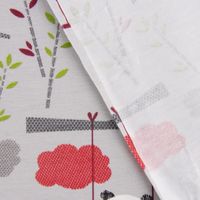 Baumwolljersey Jersey Pandas Schaukel Bäume grau grün rot 1.65m