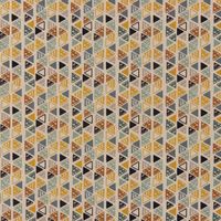 Dekostoff Baumwolle Dreiecke Reihen beige petrol ocker schwarz 1.4m