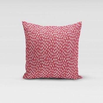 SCHÖNER LEBEN. Kissenhülle rot mit Kleksen Tropfen 50x50cm