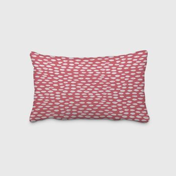 SCHÖNER LEBEN. Kissenhülle rot mit Kleksen Tropfen 30x50cm