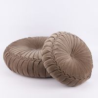 Kissen Samtkissen rund taupe 40x12cm