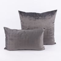 Kissen Vintageoptik Velours grau 50x30cm