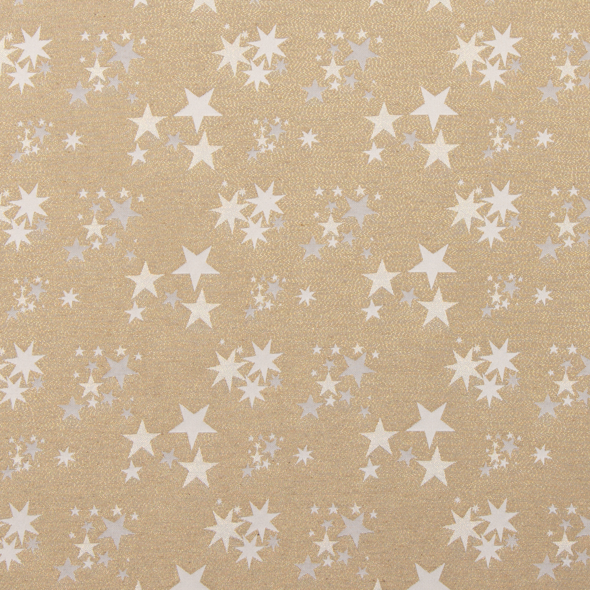 Dekostoff Lurex Wendestoff Weihnachten Sterne beige gold 1.6m