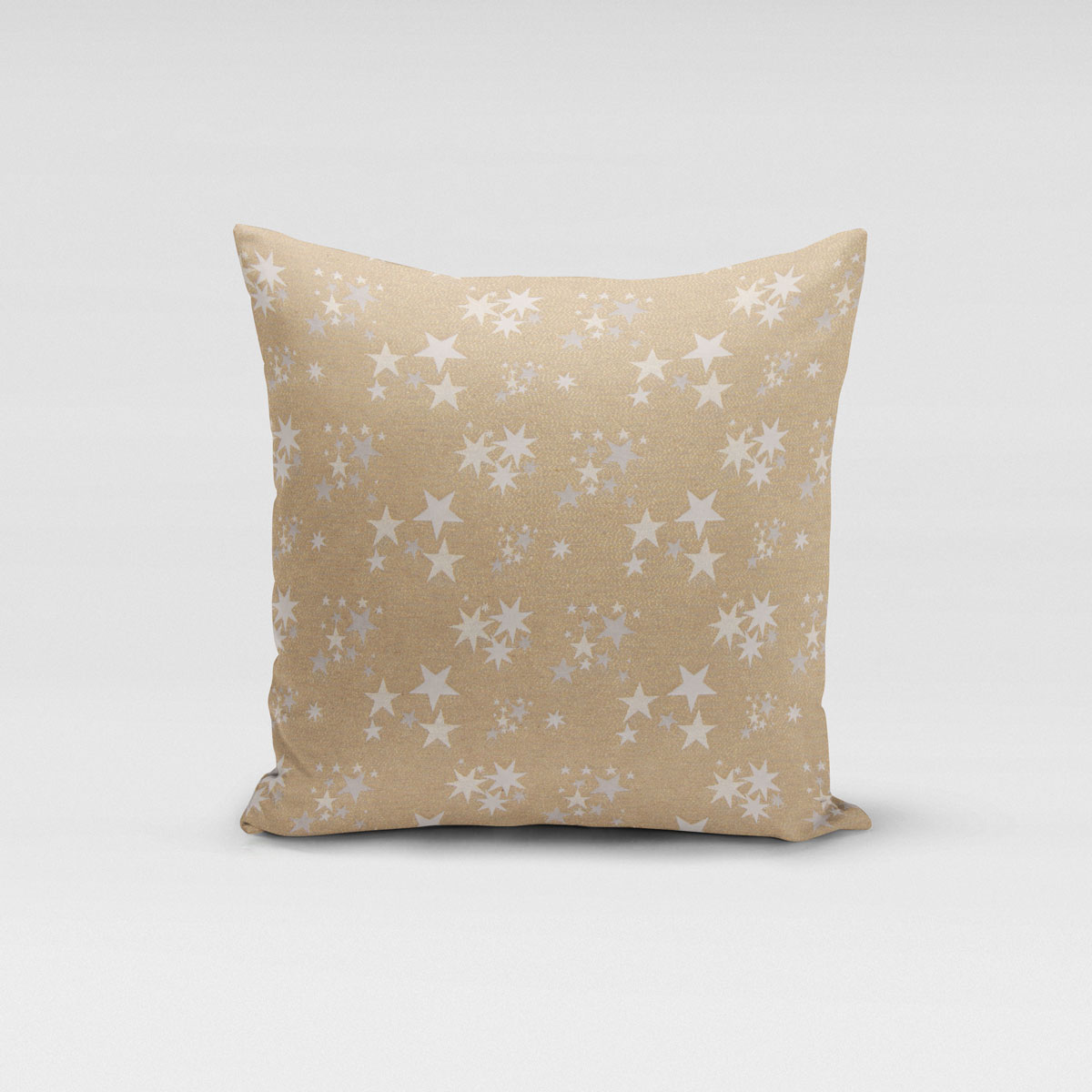 Dekostoff Lurex Wendestoff Weihnachten Sterne beige gold 1.6m