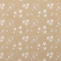 Dekostoff Lurex Wendestoff Weihnachten Sterne beige gold 1.6m