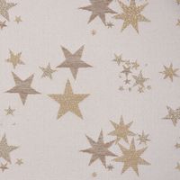 Dekostoff Lurex Wendestoff Weihnachten Sterne beige gold 1.6m