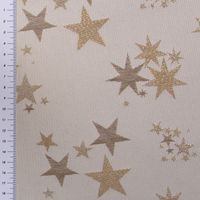 Dekostoff Lurex Wendestoff Weihnachten Sterne beige gold 1.6m