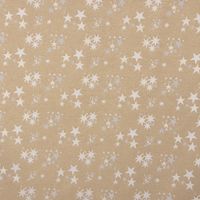 Dekostoff Lurex Wendestoff Weihnachten Sterne beige gold 1.6m