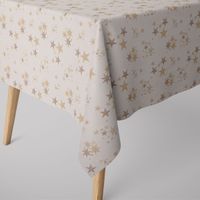 Dekostoff Lurex Wendestoff Weihnachten Sterne beige gold 1.6m