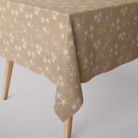 Dekostoff Lurex Wendestoff Weihnachten Sterne beige gold 1.6m