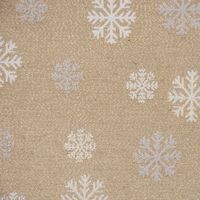 Dekostoff Lurex Wendestoff Weihnachten Schneeflocken beige gold 1.6m