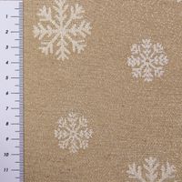 Dekostoff Lurex Wendestoff Weihnachten Schneeflocken beige gold 1.6m