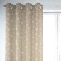 Dekostoff Lurex Wendestoff Weihnachten Schneeflocken beige gold 1.6m
