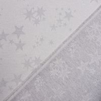 Dekostoff Lurex Wendestoff Weihnachten Sterne grau silber 1.6m