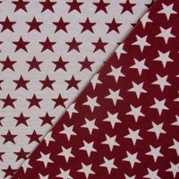 Dekostoff Jacquard Wendestoff Weihnachten Sterne weiß rot 1.4m