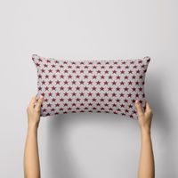 Dekostoff Jacquard Wendestoff Weihnachten Sterne weiß rot 1.4m
