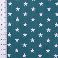 Baumwollstoff Sterne ca. 1x1cm petrol weiß 1.40m Breite