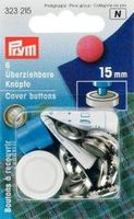 Prym 6 beziehbare Knöpfe silberfarbig 24'' 15mm