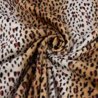 Velours Fellimitat Kunstfell Leopard braun creme schwarz 1.5m Breite