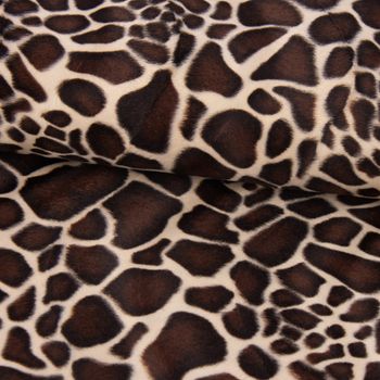 Velours Fellimitat Kunstfell Giraffe beige braun 1.5m Breite