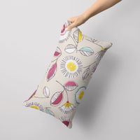 Dekostoff Baumwollstoff Sundance Blumen beige ocker beere aqua 1.4m