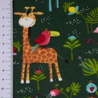 Baumwolljersey Jersey Tiger Giraffe Krokodil grün bunt 1.65m Breite