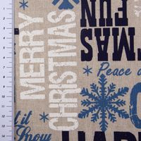 SCHÖNER LEBEN. Tischläufer Christmas Schriftzug natur weiß blau