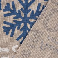 SCHÖNER LEBEN. Tischläufer Christmas Schriftzug natur weiß blau