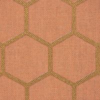 Dekostoff Baumwollstoff Waben Sechseck apricot gold metallic 1.40m